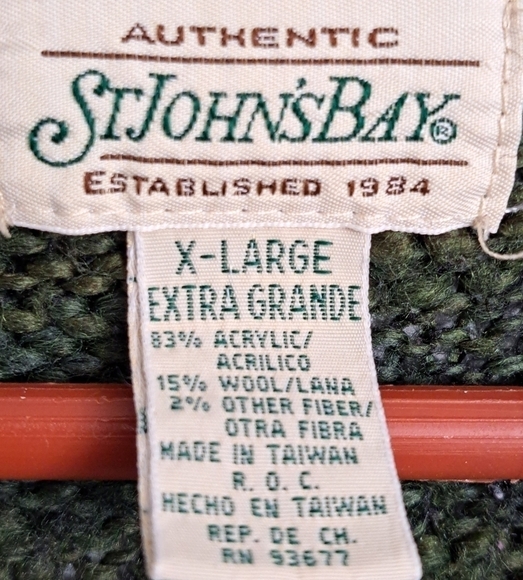 St. John's Bay Multi Colored Acadamia Wool Blend Knit Vest   Size XL - Picture 5 of 5